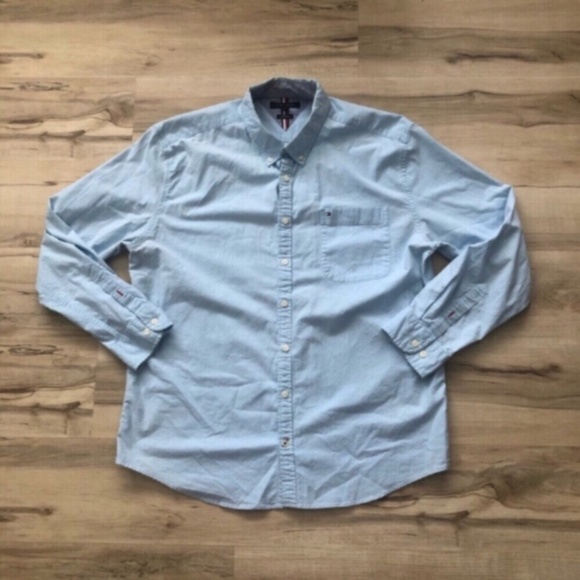 Tommy Hilfiger Blue Casual Button Down Shirt - Picture 1 of 6